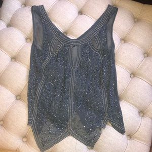Beaded  sheer top